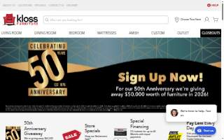 Kloss Furniture & Outlet Center of St. Louis website