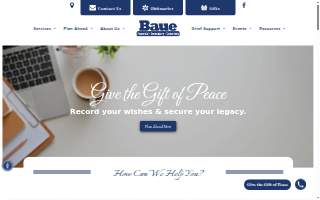 Baue Care and Cremation Center website