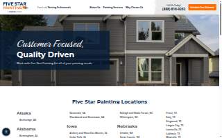 Five Star Painting of St. Charles website