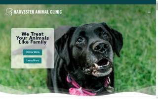 Harvester Animal Clinic website