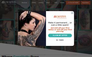 Enigma Tattoos & Body Piercings website
