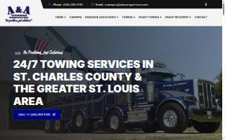 A&A Towing Services website