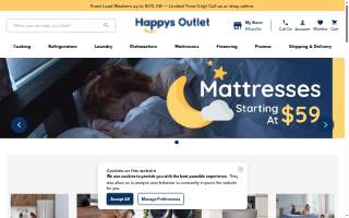 Happys Appliances & Mattresses Outlet of Maryland Heights website
