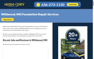 HIGH & DRY foundation repair website