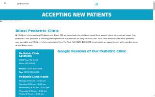 Children's International Pediatrics of Biloxi website