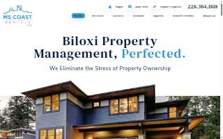 MS Coast Rentals website