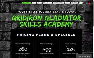 Gridiron Gladiator Skills Academy LLC website