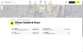 Clinton Tumble & Cheer website