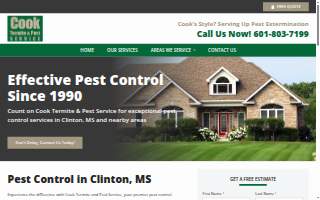 Cook Termite & Pest Service website