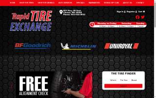 Rapid Tire Exchange website