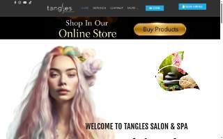 Tangles hair salon website