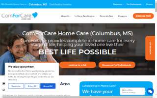 ComForCare Home Care (Columbus, MS) website