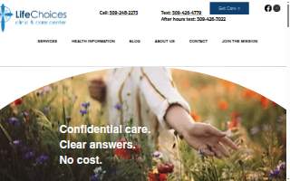 Life Choices Pregnancy Care Center website
