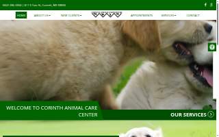 Corinth Animal Care Center website