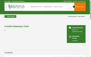 Corinth Pulmonary Clinic website