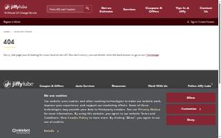 Jiffy Lube website