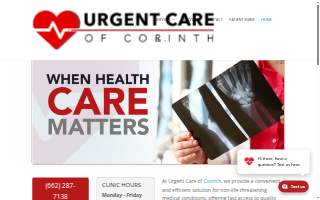 Urgent Care of Corinth website