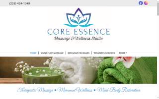 Core Essence Massage & Wellness Studio website