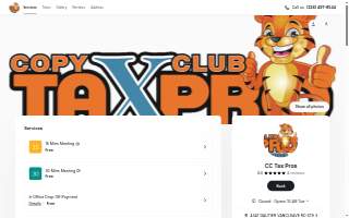 Copy Club Tax Pros website