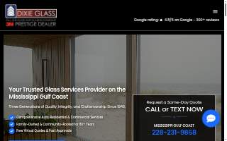 Dixie Glass Gulf Coast website