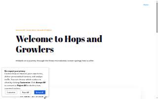 Hops and Growlers website