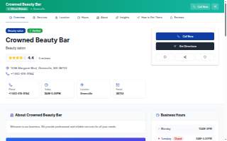 Crowned Beauty Bar website