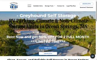 Greyhound Self Storage website