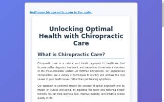 Hoffman Chiropractic website