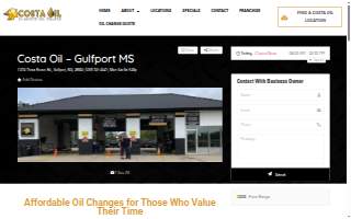 Costa Oil - 10 Minute Oil Change - Gulfport website