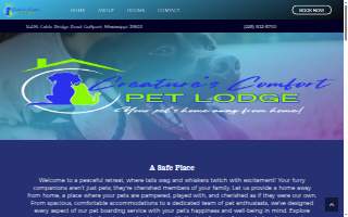 Creature's Comfort Pet Lodge website
