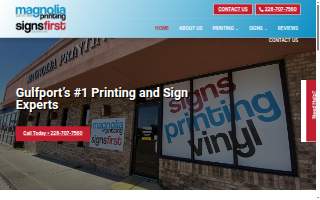 Magnolia Printing and Signs First - Gulfport, Mississippi website