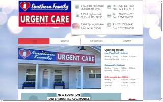 Southern Family Urgent Care website