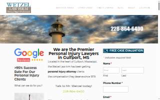 Wetzel Law Firm of Gulfport website