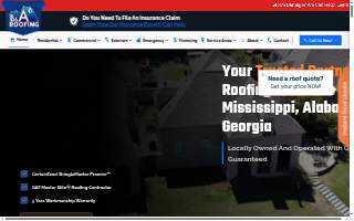 B & A Roofing and Gutters website