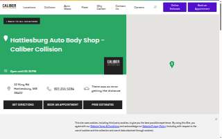 Caliber Collision of Hattiesburg website