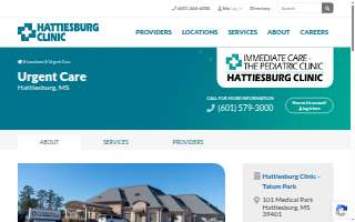 Hattiesburg Clinic Immediate Care – The Pediatric Clinic website