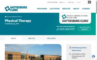 Hattiesburg Clinic Physical Rehabilitation - Tatum Park website