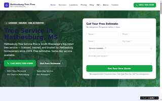 Hattiesburg Tree Services website