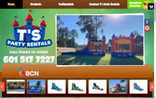 T’s Party Rentals website