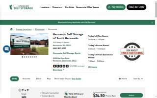 Hernando Self Storage - South website