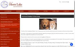 City of Horn Lake Animal Shelter website
