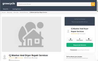 CJ Washer and Dryer Repair Services website