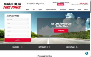 Magnolia Tire Pros website