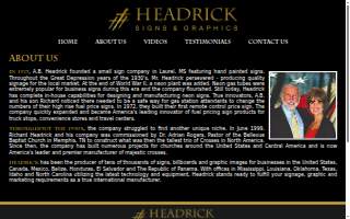 Headrick Signs & Graphics website