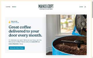 Manuscript Coffee website