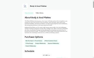 Body & Soul Pilates website