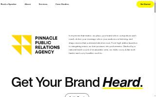 Pinnacle Public Relations Agency website