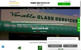 Venable Glass Services LLC of Ridgeland website