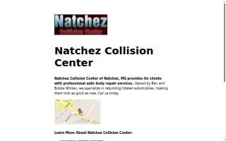 Natchez Collision Center website