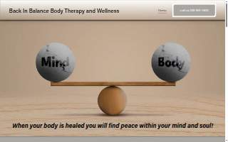Back In Balance Body Therapy and Wellness website